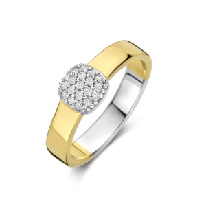 Rosa Di Luca zilv/verguld ring met zirkonia