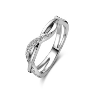 Rosa Di Luca zilver ring met zirkonia
