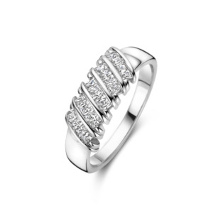 Rosa Di Luca zilver ring met zirkonia