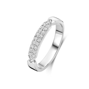 Rosa Di Luca zilver ring met zirkonia