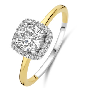 Rosa Di Luca zilver/verguld ring met zirkonia