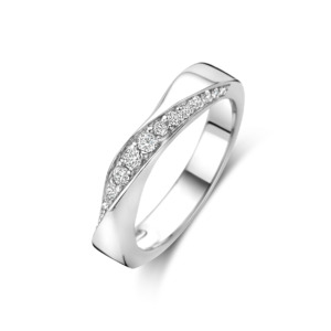 Rosa Di Luca zilver ring met zirkonia