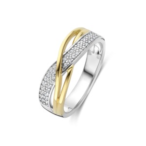 Rosa Di Luca zilver/verguld ring met zirkonia