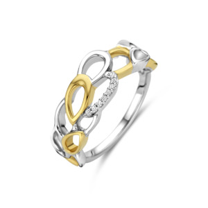 Rosa Di Luca zilver/verguld ring met zirkonia