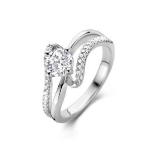 Rosa Di Luca zilver ring met zirkonia