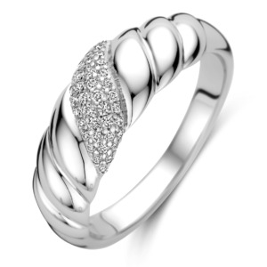 Rosa Di Luca zilver ring met zirkonia