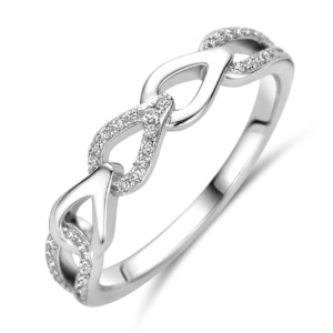 Rosa Di Luca zilver ring met zirkonia