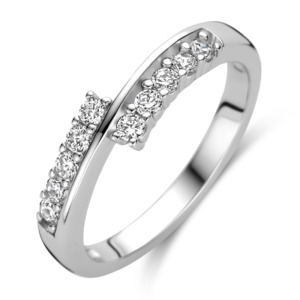 Rosa Di Luca zilver ring met zirkonia