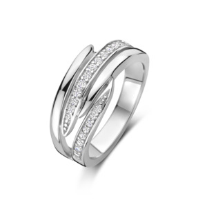 Rosa Di Luca zilver ring met zirkonia