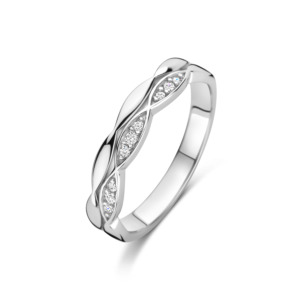 Rosa Di Luca zilver ring met zirkonia