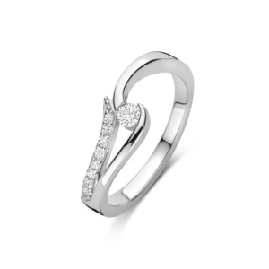 Rosa Di Luca zilver ring met zirkonia