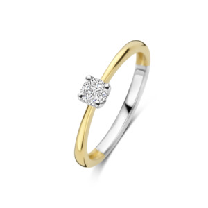 Rosa Di Luca zilv/verguld ring met zirkonia