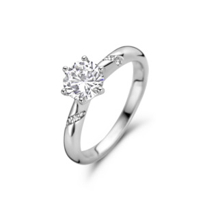 Rosa Di Luca zilver ring met zirkonia