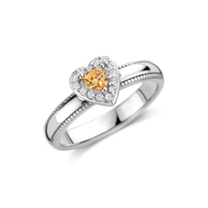 Rosa Di Luca zilver ring met zirkonia champagne