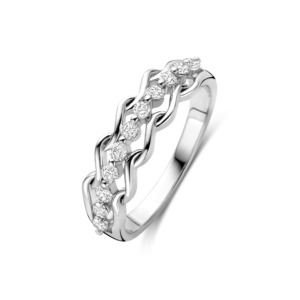 Rosa Di Luca zilver ring met zirkonia