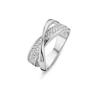 Rosa Di Luca zilver ring met zirkonia