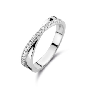 Rosa Di Luca zilver ring met zirkonia