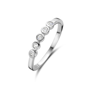 Rosa Di Luca zilver aanschuif ring met met zirkonia