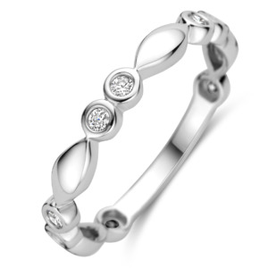 Rosa Di Luca zilver aanschuif ring met met zirkonia