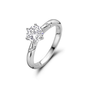 Rosa Di Luca zilver ring met zirkonia champagne