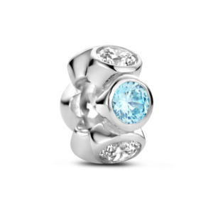 Rosa Di Luca zilver bedel zirkonia wit li bl