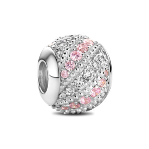 Rosa Di Luca zilver bedel zirkonia rose paars