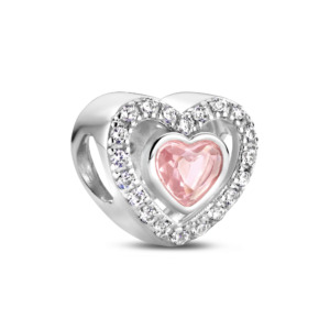 Rosa Di Luca zilver bedel zirkonia hart wit d rose