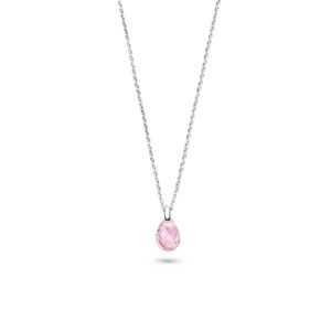 Rosa Di Luca zilver hanger met zirkonia rose met collier