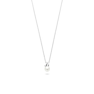 Rosa Di Luca zilver hanger met zirkonia parel met collier
