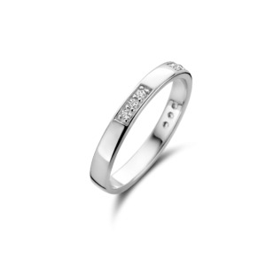 Rosa Di Luca zilver aanschuif ring  met zirkonia