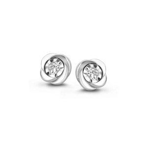 Rosa Di Luca zilver brill oorbellen bloem