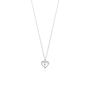 Rosa Di Luca zilver hanger met zirkonia met collier