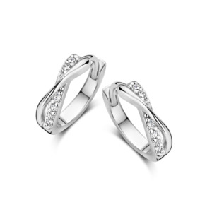 Rosa Di Luca zilver creool met zirkonia