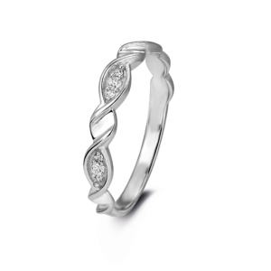 Rosa Di Luca zilver aanschuif ring met met zirkonia