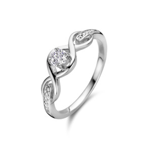Rosa Di Luca zilver ring met zirkonia