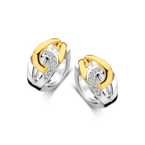 Rosa Di Luca zilver/verguld creolen met zirkonia