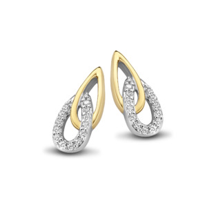 Rosa Di Luca zilver/verguld oorbellen met zirkonia