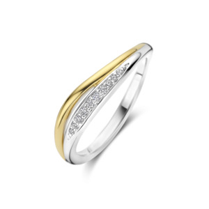 Rosa Di Luca zilver/verguld ring met zirkonia