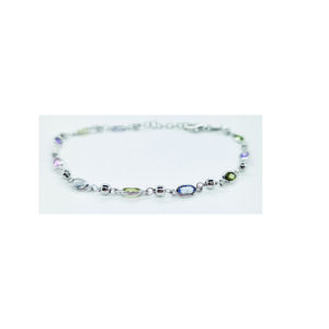 Rosa Di Luca armband zilver kleursteen cz