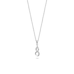 Rosa Di Luca zilver hanger met zirkonia met collier