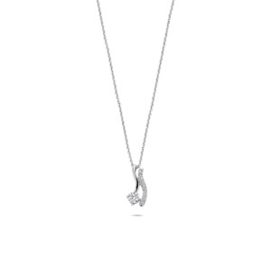 Rosa Di Luca zilver hanger met zirkonia met collier