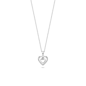 Rosa Di Luca zilver hanger met zirkonia met collier