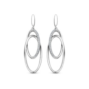 Rosa Di Luca zilver oorhangers met zirkonia