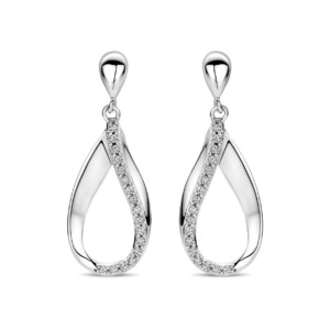 Rosa Di Luca zilver oorbellen met zirkonia