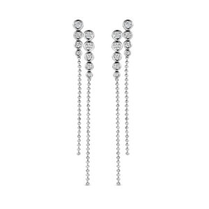 Rosa Di Luca zilver oorhangers met zirkonia