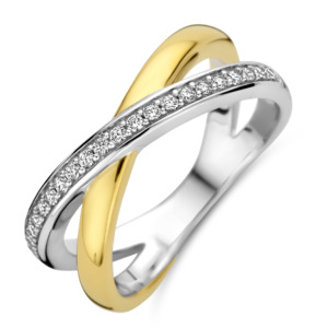 Rosa Di Luca zilver/verguld ring met zirkonia