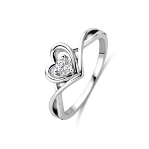 Rosa Di Luca zilver ring met zirkonia