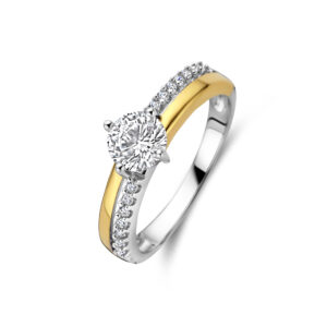 Rosa Di Luca zilv/verguld ring met zirkonia