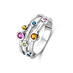 Rosa Di Luca zilver ring met zirkonia kleur