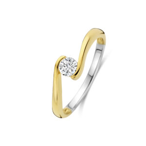 Rosa Di Luca zilv/verguld ring met zirkonia